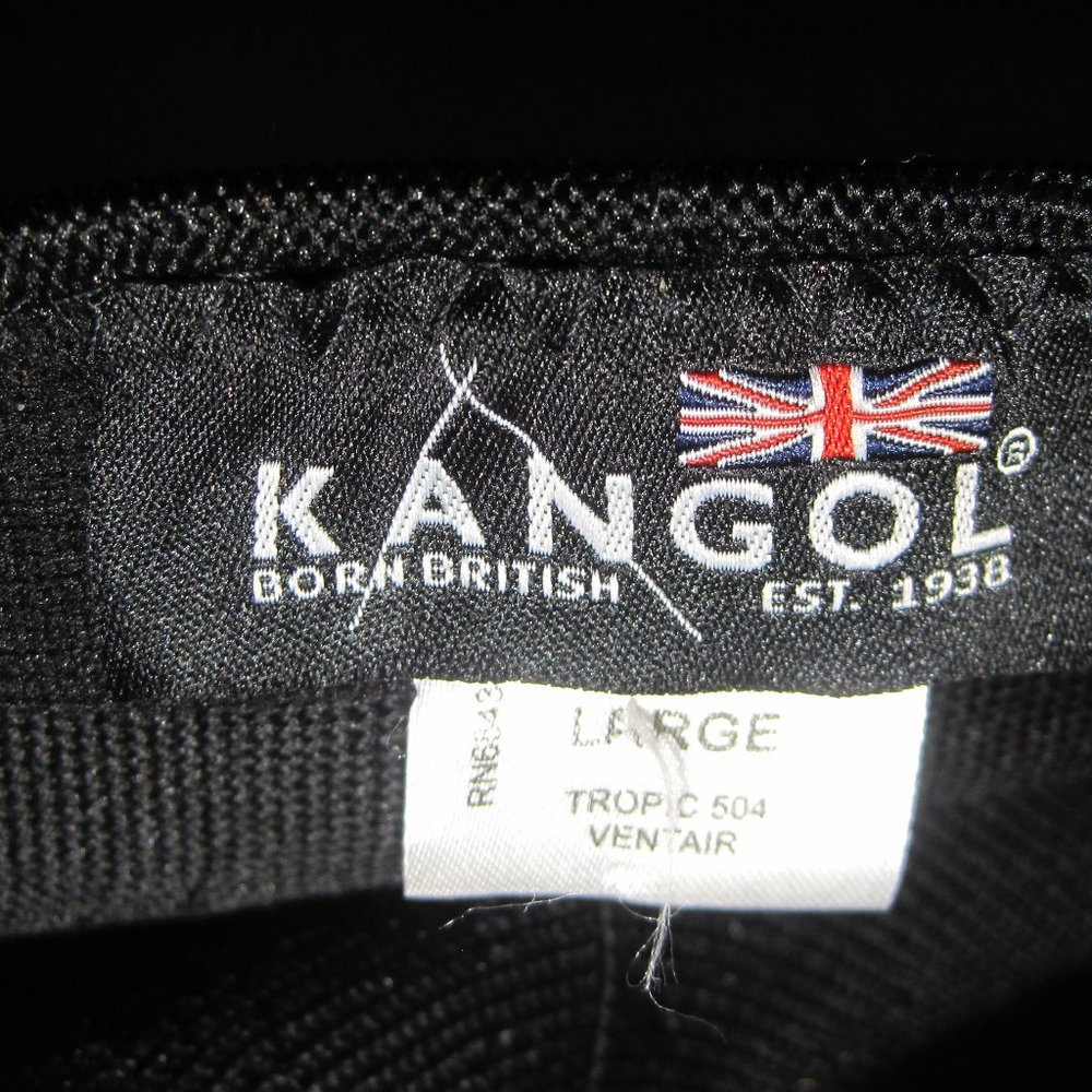 British KANGOL Men's Cap Hat, Black, Large with Kangaroo logo